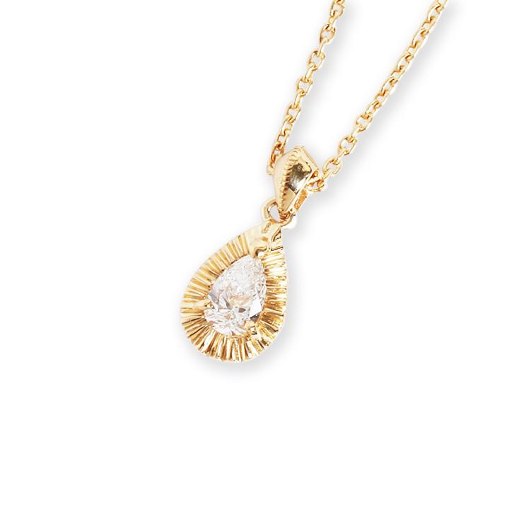 ペアシェイプ ダイヤモンド ネックレス レディース K10 K18 Pt900 ゴールド プラチナ ギフト プレゼント  PearShape Diamond Necklace｜avaron｜02