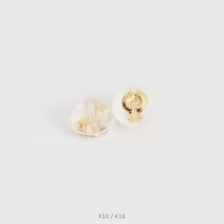 シリコン付 ピアスキャッチ 0.7mmポスト用 1ペア 2個 k10 k18 ＊同時に