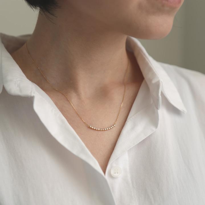 Avaron ダイヤモンド 13石 Uライン ネックレス レディース K10 K18  