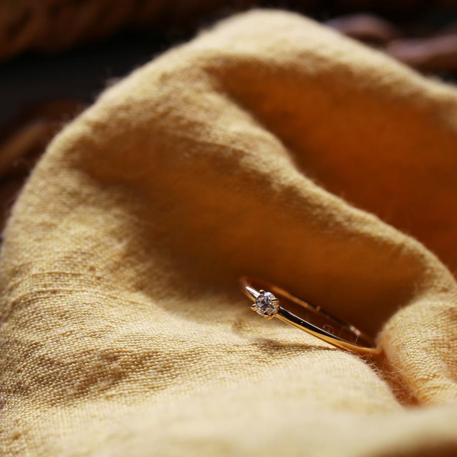 一粒 ダイヤモンド リング 指輪 レディース 一粒ダイヤ K10 K18 Pt900 ゴールド プラチナ シンプル ギフト プレゼント   Nudy Diamond Ring | Avaron | 17