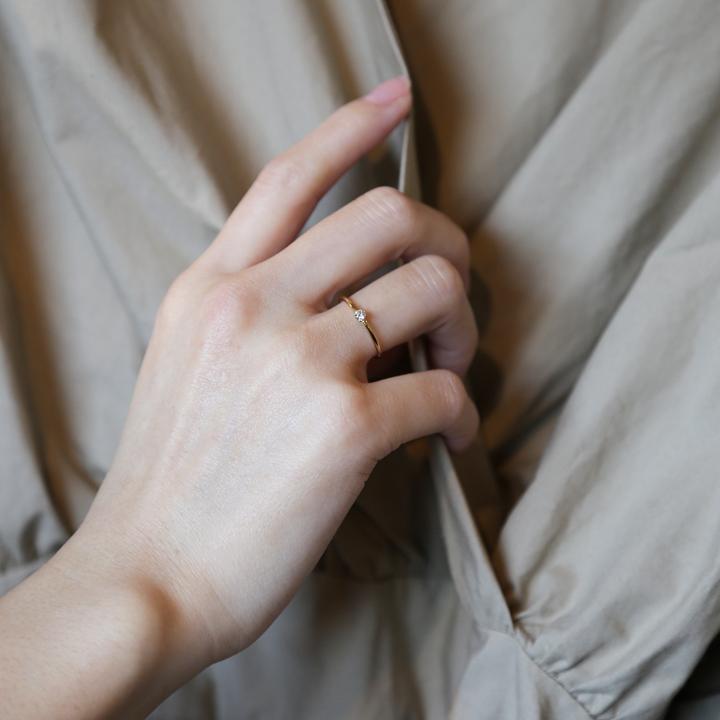 一粒 ダイヤモンド リング 指輪 レディース 一粒ダイヤ K10 K18 Pt900 ゴールド プラチナ シンプル ギフト プレゼント   Nudy Diamond Ring | Avaron | 11