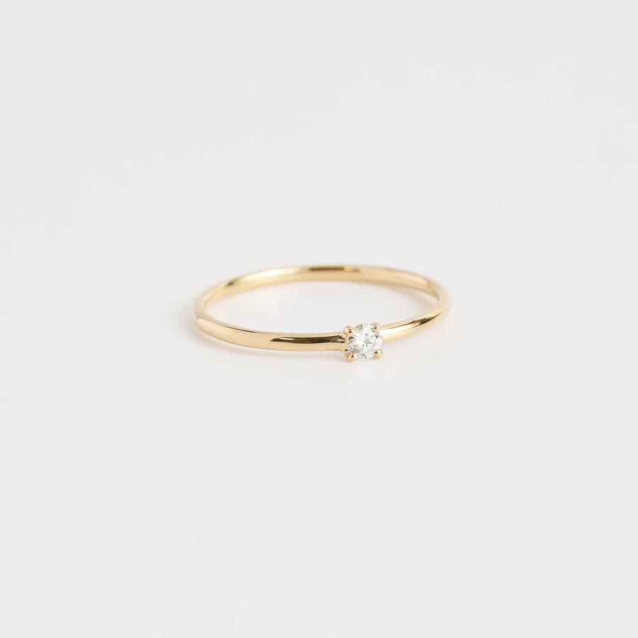 一粒 ダイヤモンド リング 指輪 レディース 一粒ダイヤ K10 K18 Pt900 ゴールド プラチナ シンプル ギフト プレゼント   Nudy Diamond Ring | Avaron | 02