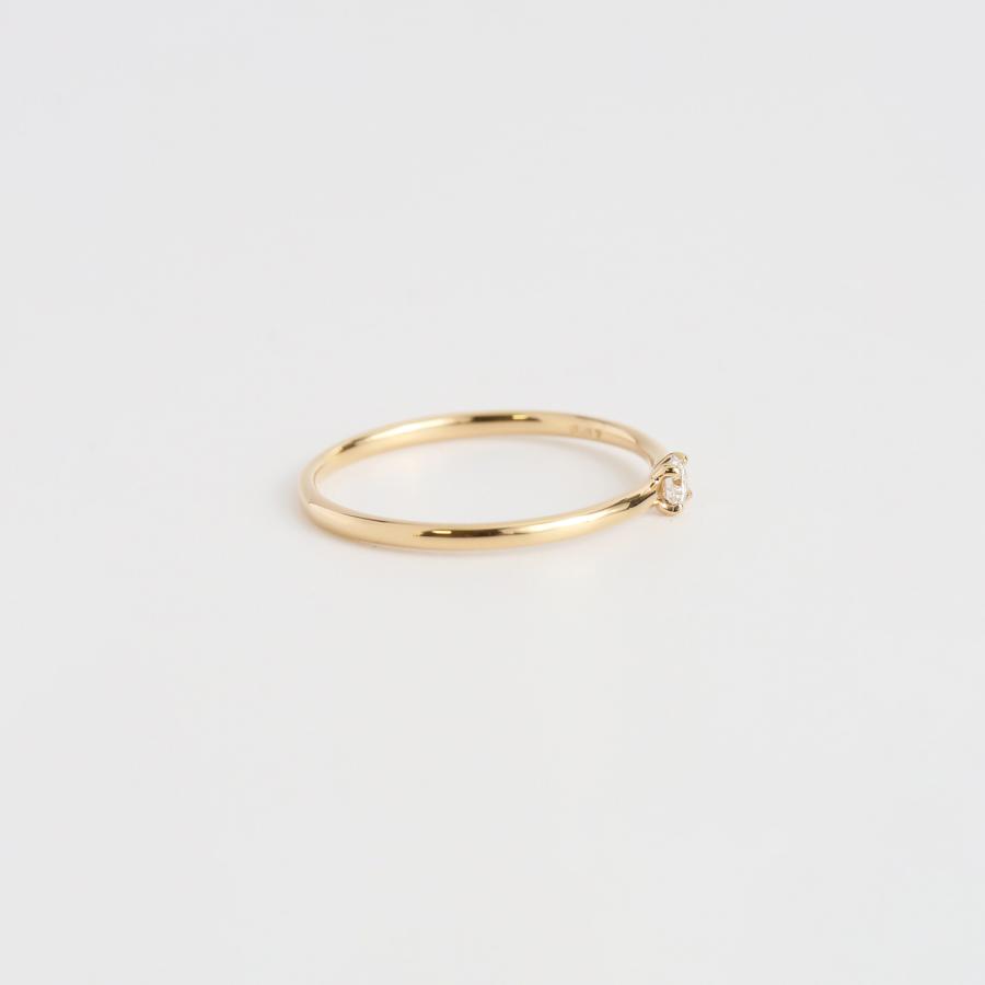 一粒 ダイヤモンド リング 指輪 レディース 一粒ダイヤ K10 K18 Pt900 ゴールド プラチナ シンプル ギフト プレゼント   Nudy Diamond Ring | Avaron | 03