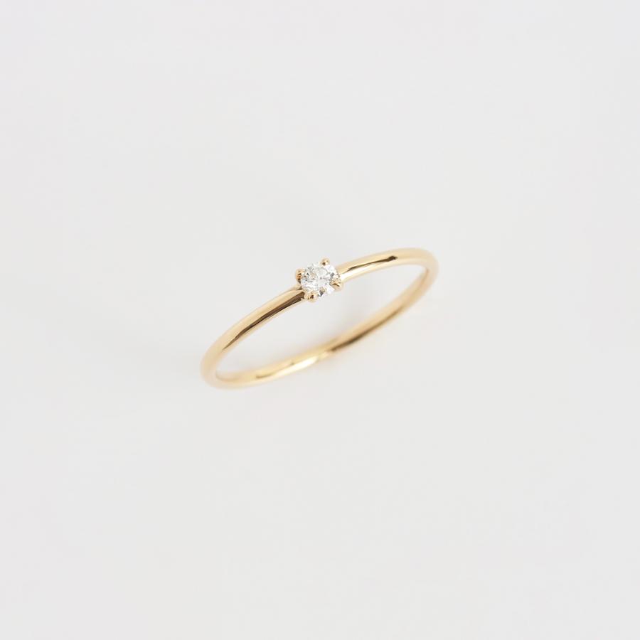 一粒 ダイヤモンド リング 指輪 レディース 一粒ダイヤ K10 K18 Pt900 ゴールド プラチナ シンプル ギフト プレゼント   Nudy Diamond Ring | Avaron | 01