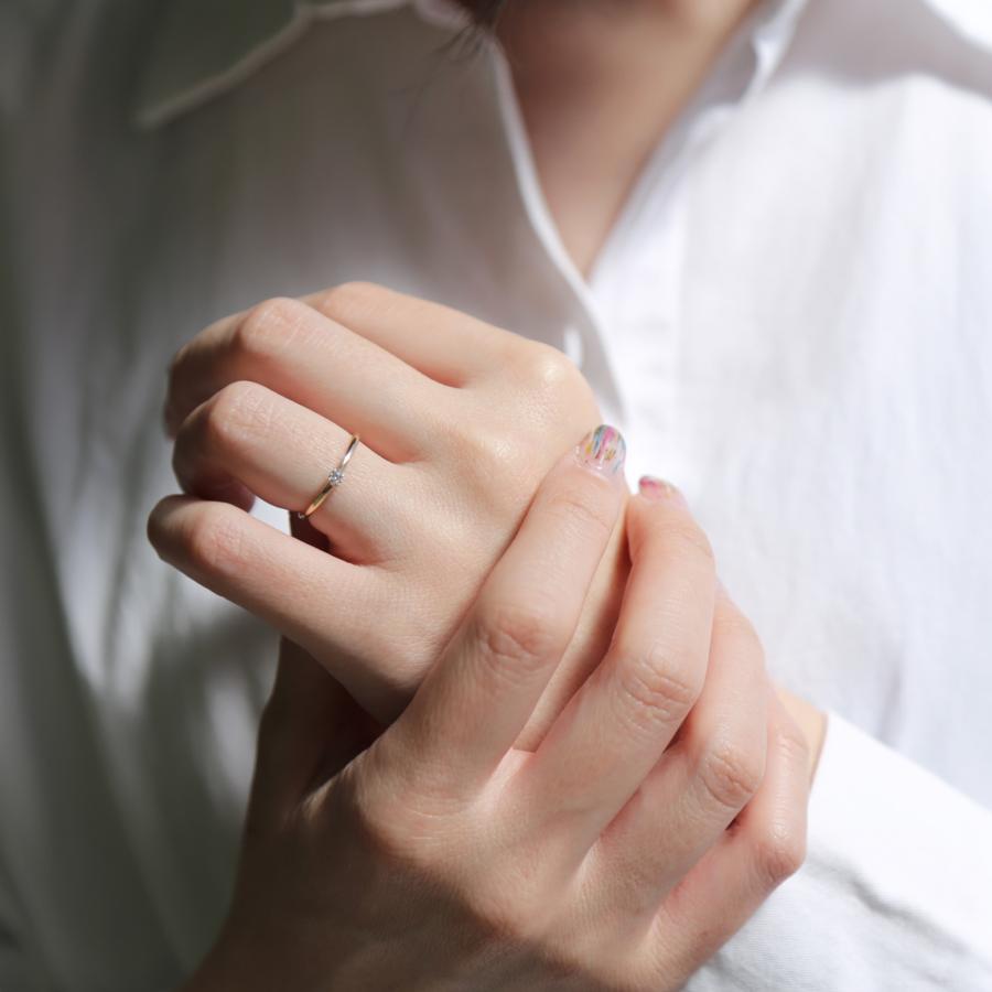 一粒 ダイヤモンド リング 指輪 レディース 一粒ダイヤ K10 K18 Pt900 ゴールド プラチナ シンプル ギフト プレゼント   Nudy Diamond Ring | Avaron | 09