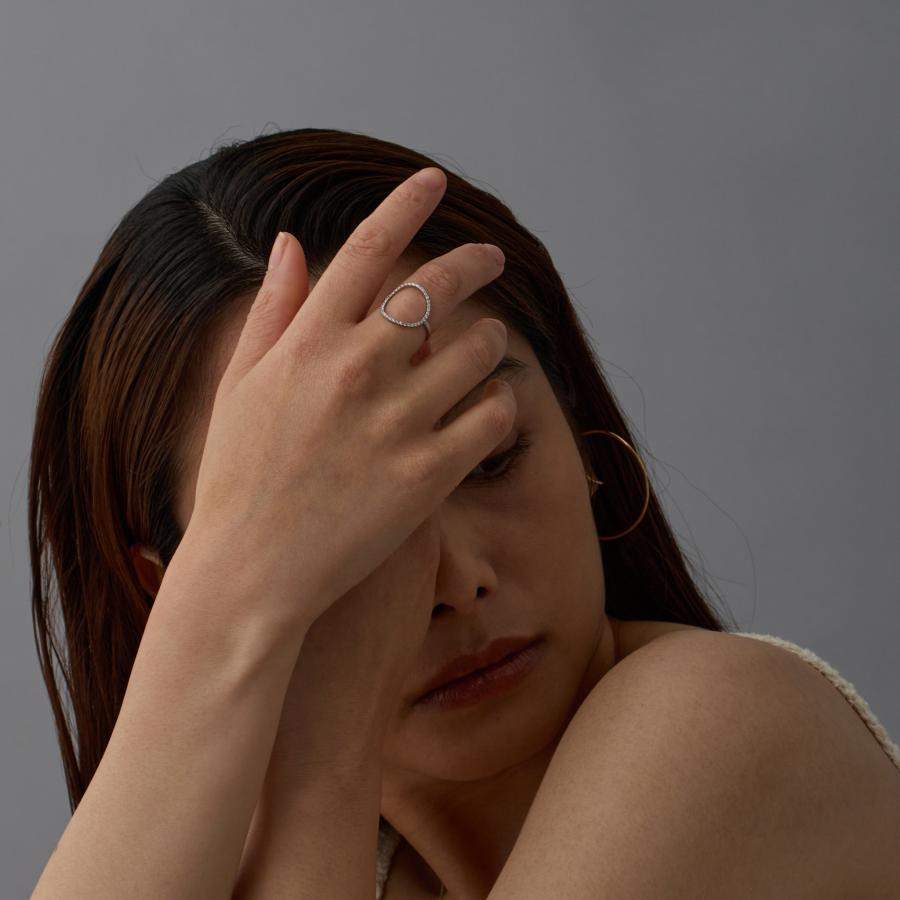 ダイヤモンド サークル リング 指輪 レディース K10 K18 Pt900 ゴールド プラチナ 大ぶり ギフト プレゼント  Circle Diamond Ring | Avaron | 12