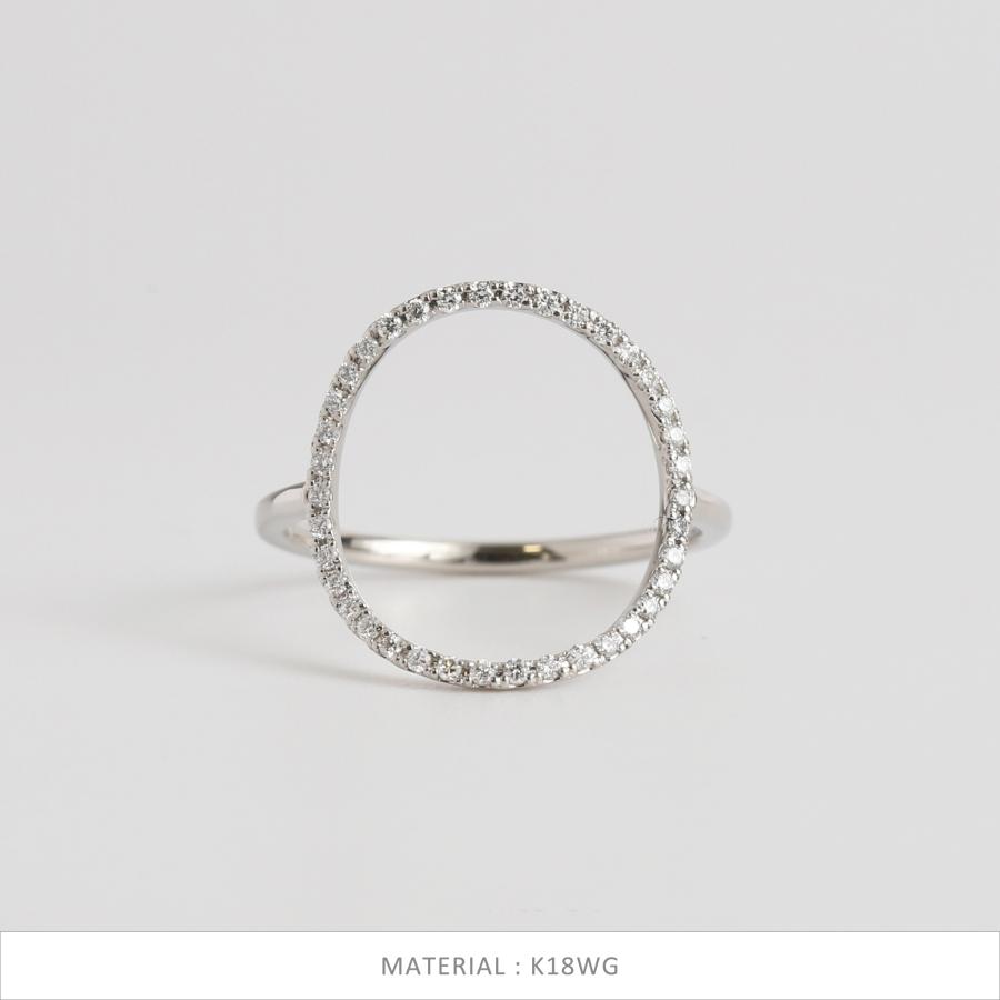 ダイヤモンド サークル リング 指輪 レディース K10 K18 Pt900 ゴールド プラチナ 大ぶり ギフト プレゼント  Circle Diamond Ring | Avaron | 06