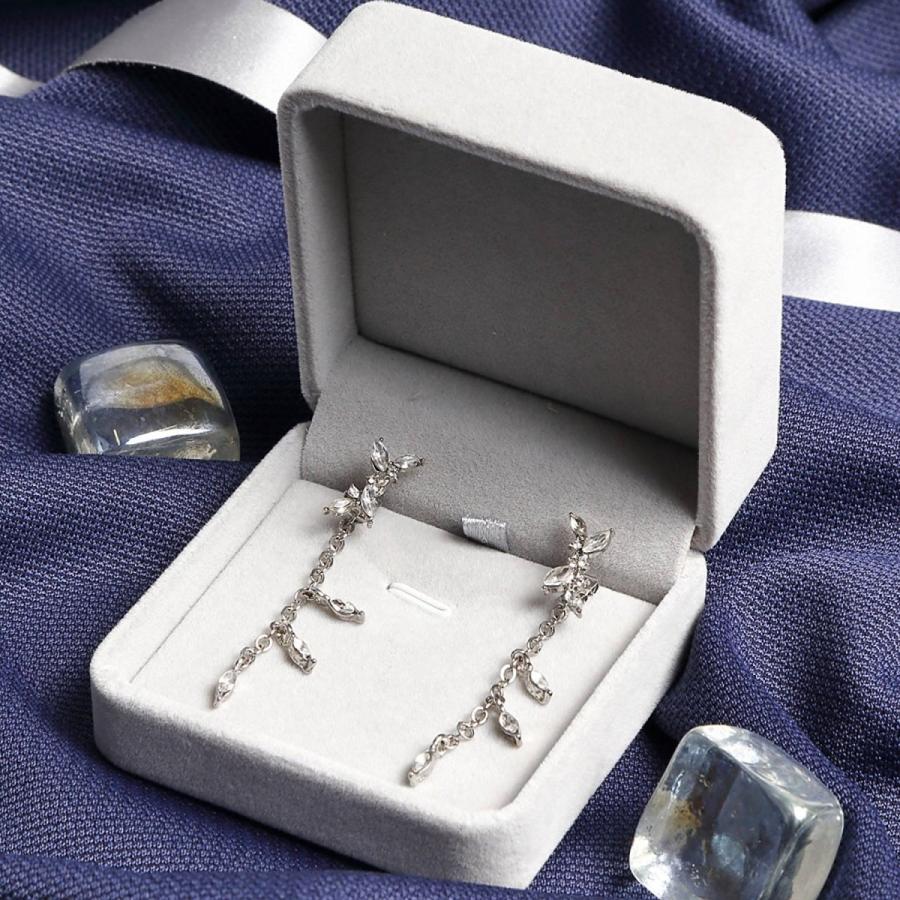 シルバーリーフ ピアス スワロフスキークリスタル : エイベクト ストア