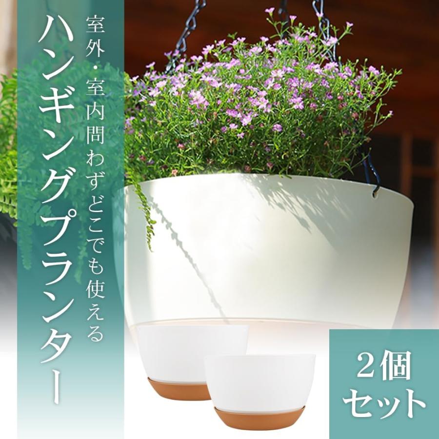 ハンギングプランター 2個セット 直径21cm 室内 屋外 吊り下げチェーン