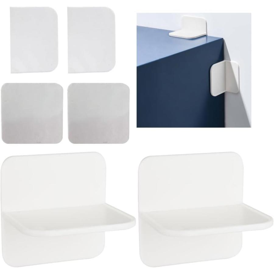 家具転倒防止 T字型 ストッパー 2個 地震対策 ジェルマット付き 穴開け