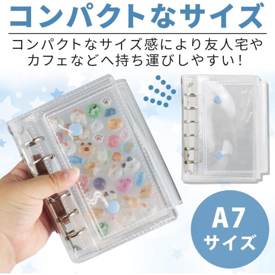 クリアシール帳 A7バインダー式 6穴リング 三つ折り ソフトカバー