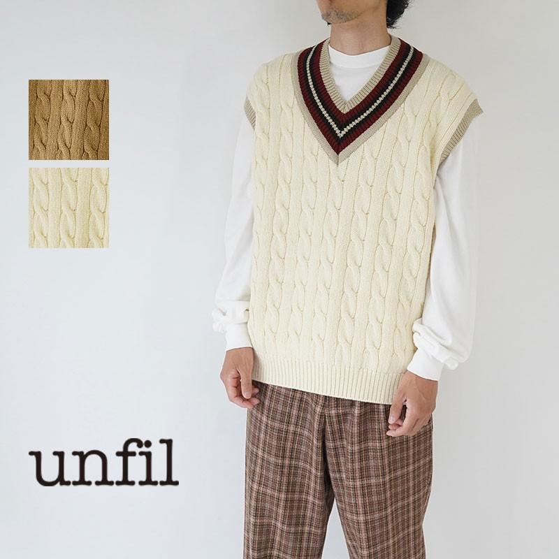 unfil / アンフィル メンズ フレンチメリノクリケットベスト FRENCH