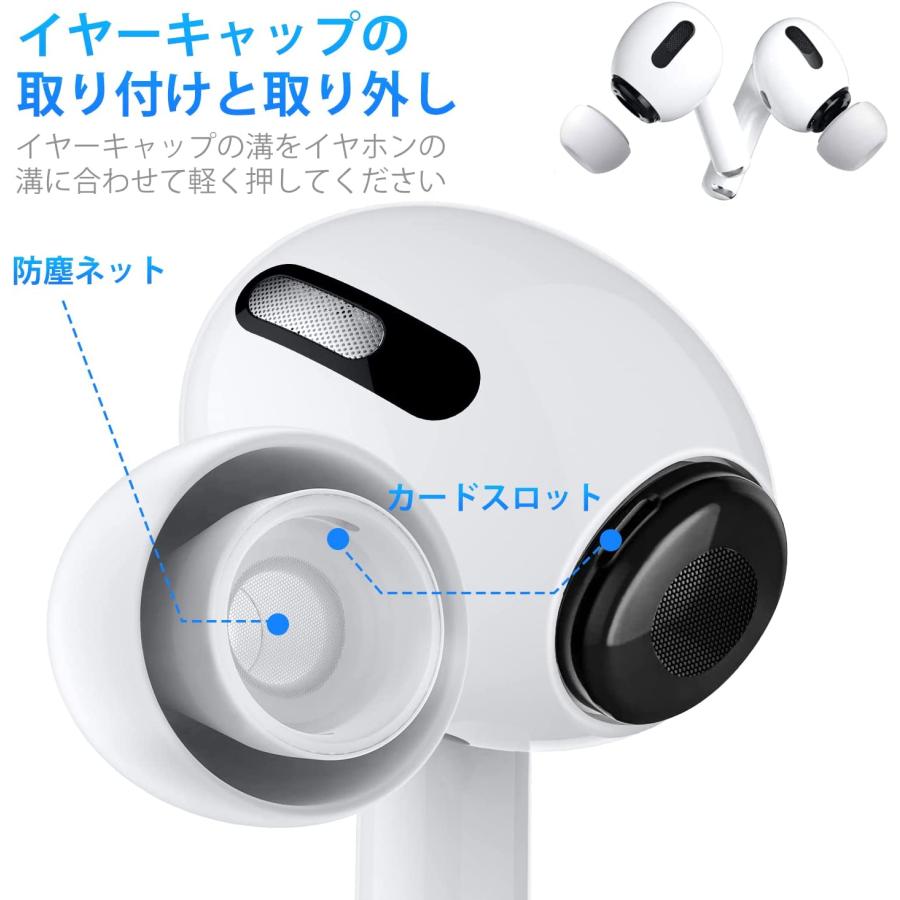 AirPods Pro イヤーピース 交換用 6ペア (S/M/Lサイズ各2ペア