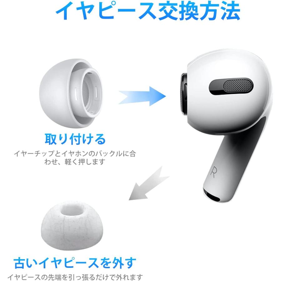 AirPods Pro イヤーピース 交換用 6ペア (S/M/Lサイズ各2ペア