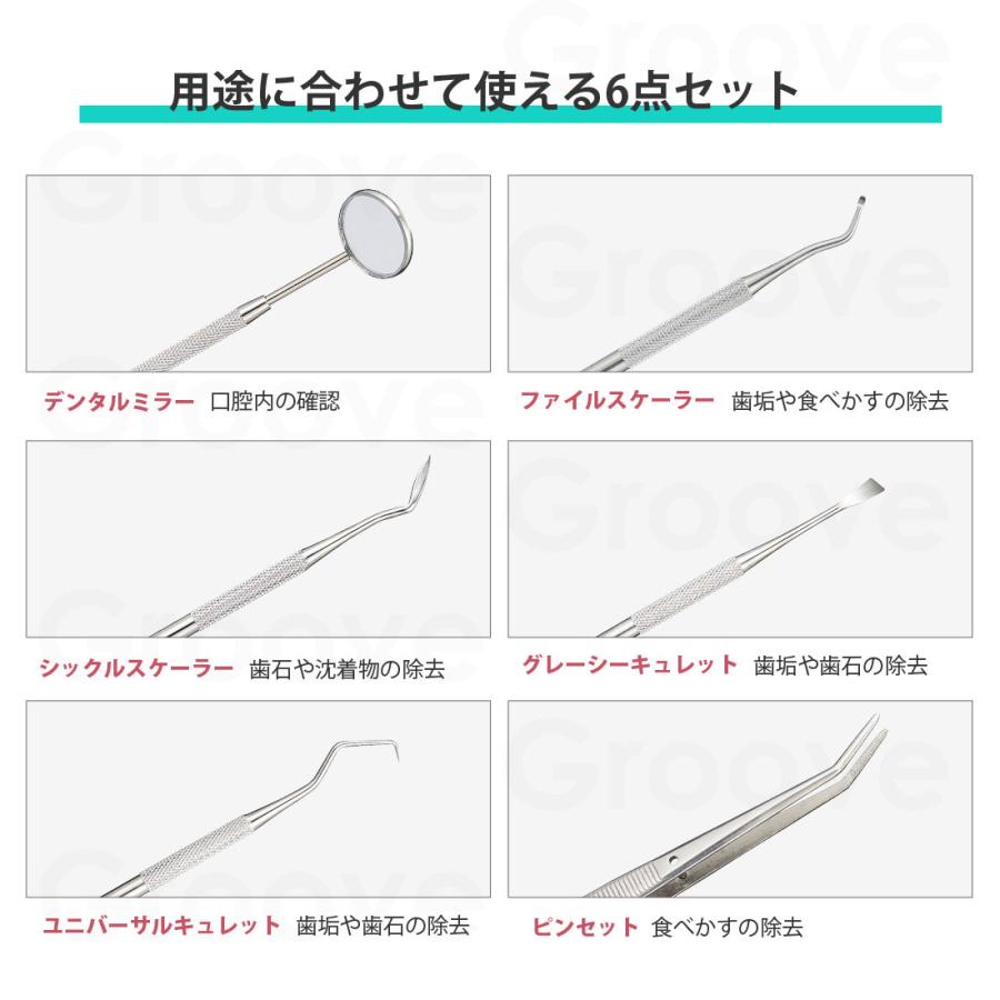 歯石取り 歯石とり 6本セット 器具 歯石除去 歯石 オーラルケア 歯垢 