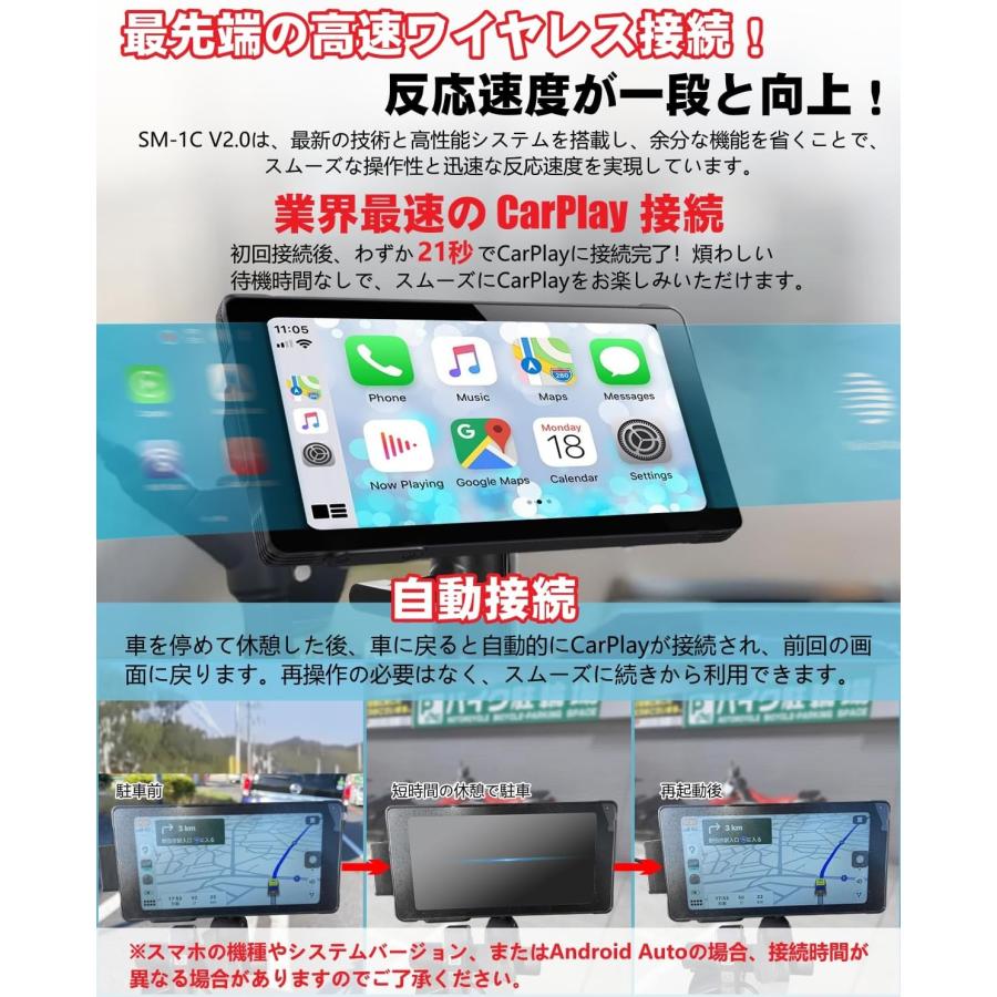 バイク用 スマートモニター バイク ナビ ディスプレイ 超薄型 USB給電