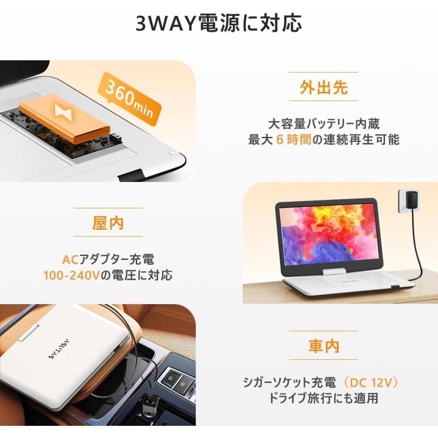 ポータブルDVDプレーヤー 17.9型 高画質液晶 14インチ超大画面 高音質  