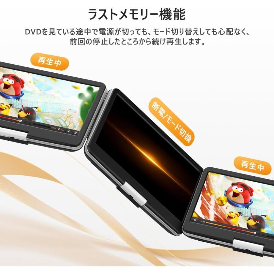 高画質&高音質】ポータブルDVDプレーヤー 17.9型 14インチ 大画面