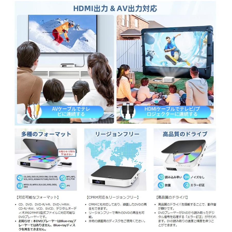 ミニ DVDプレーヤー 携帯式 リージョンフリー CPRM対応 テレビや ミニ DVDプレーヤー 携帯式 リージョンフリー CPRM対応 テレビや