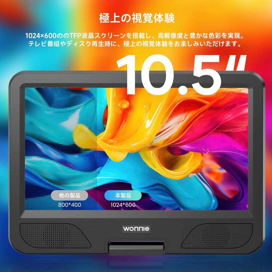 ポータブル DVDプレーヤー 12.5型 フルセグチューナー内蔵 地デジ放送
