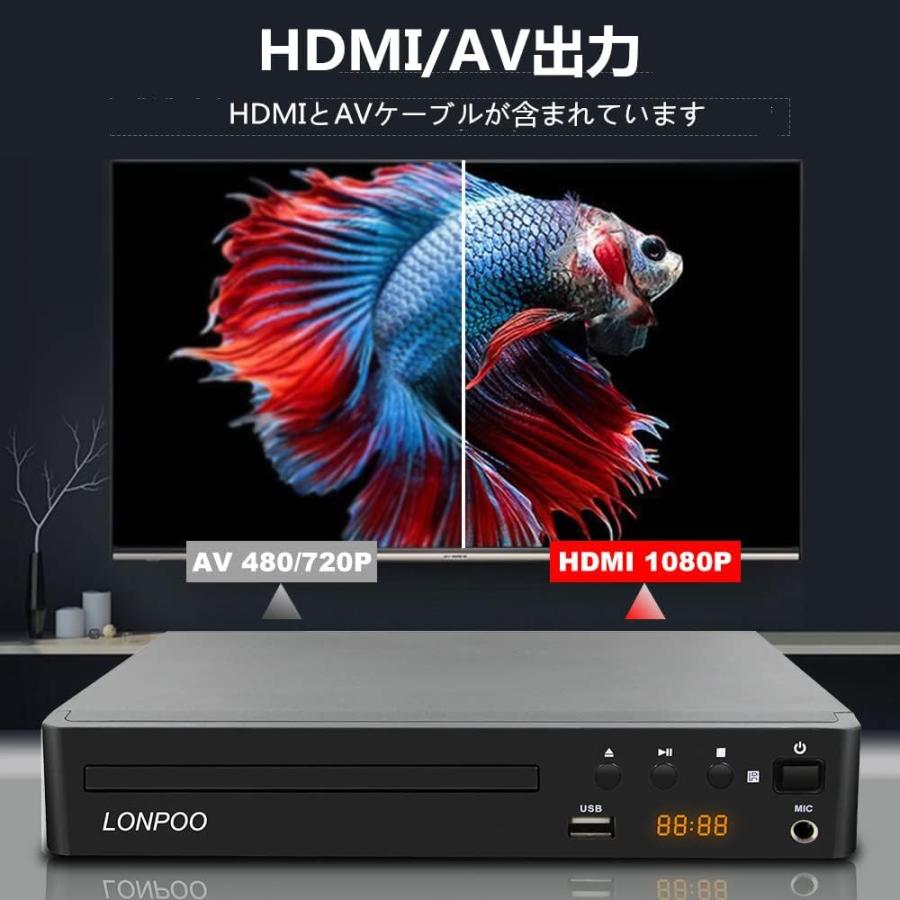 DVDプレーヤー ポータブル リージョンフリー HDMI/AV出力 CPRM再生可能