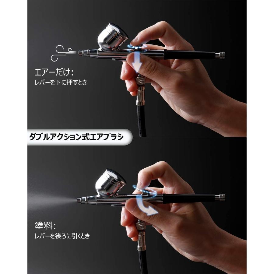 エアブラシ 充電式 エアブラシセット ミニコンプレッサー 1000mAh電池