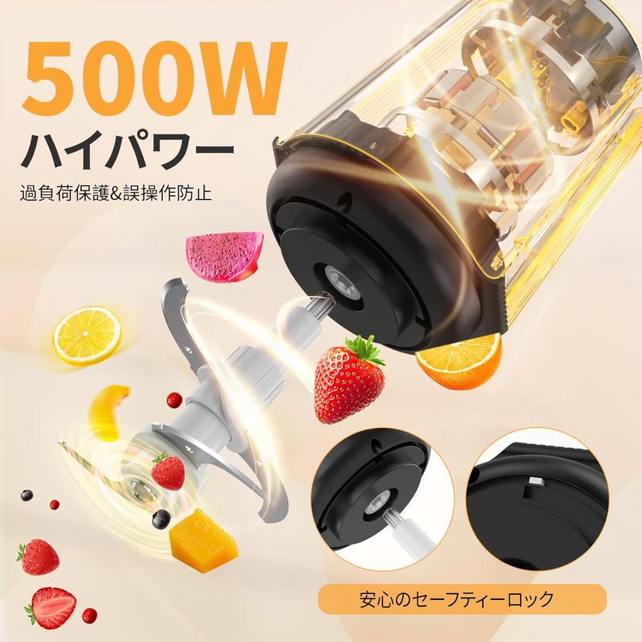 ミキサー フードプロセッサー フードチョッパー 2L 大容量 1台5役 500W