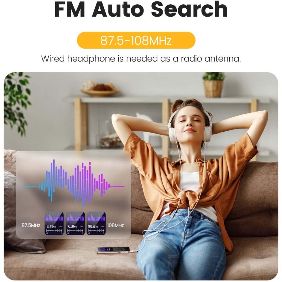 【未使用】 i 1台7役ダイレクト録音対応オーディオプレーヤー MP3プレーヤー Bluetooth5.3 内蔵32GB HiFi ダイレクト録音 内蔵