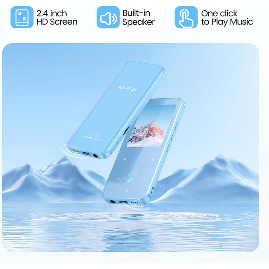 MP3プレーヤー ブルー Bluetooth5.3 内蔵32GB HiFi ダイレクト