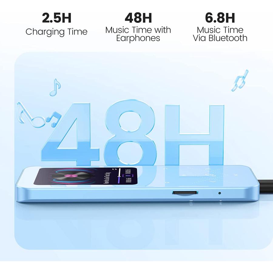 MP3プレーヤー ブルー Bluetooth5.3 内蔵32GB HiFi ダイレクト