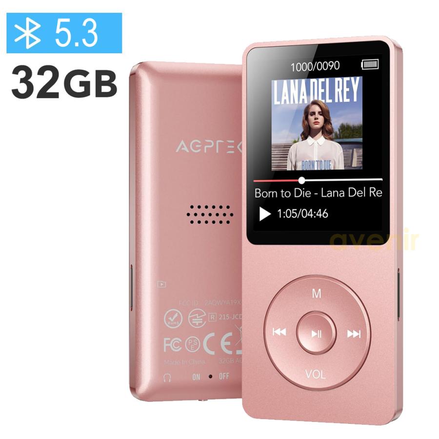 MP3プレーヤー Bluetooth5.3 HIFI 内蔵32GB 40時間長再生時間 軽量
