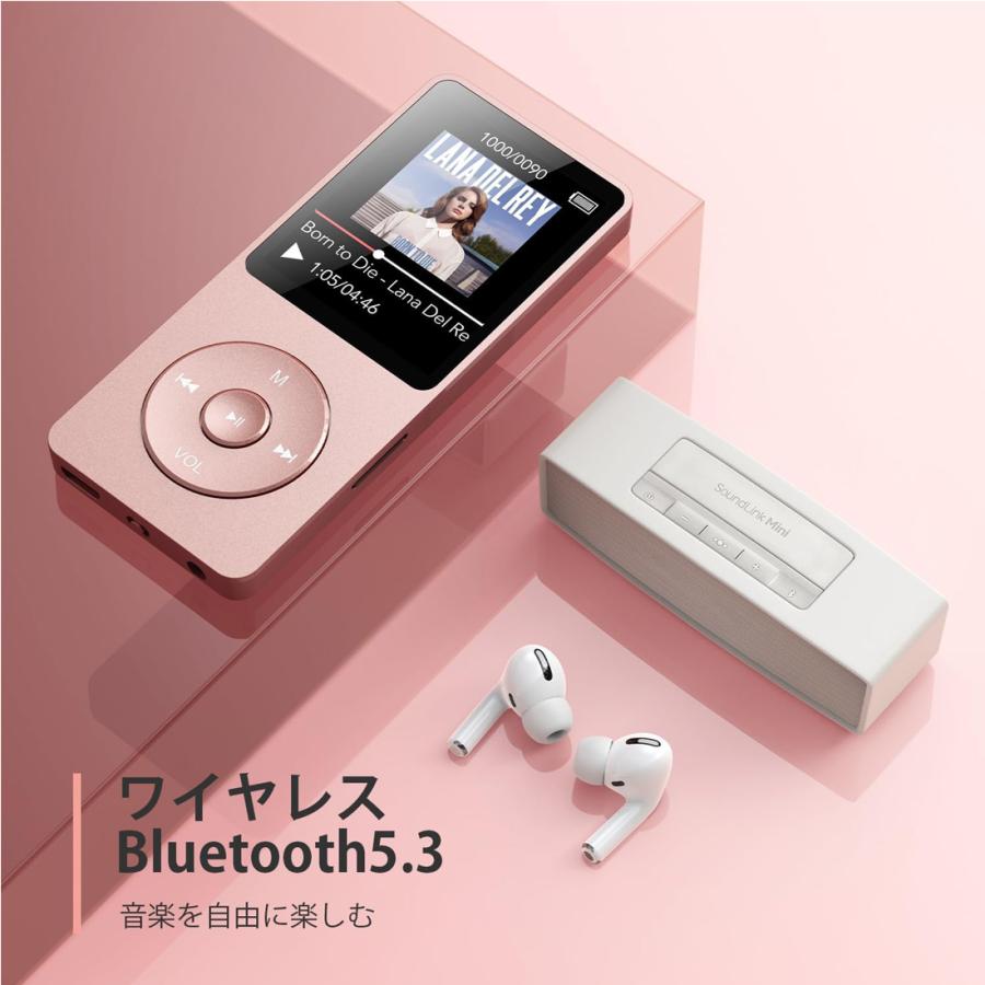 MP3プレーヤー Bluetooth5.3 HIFI 内蔵32GB 40時間長再生時間 軽量