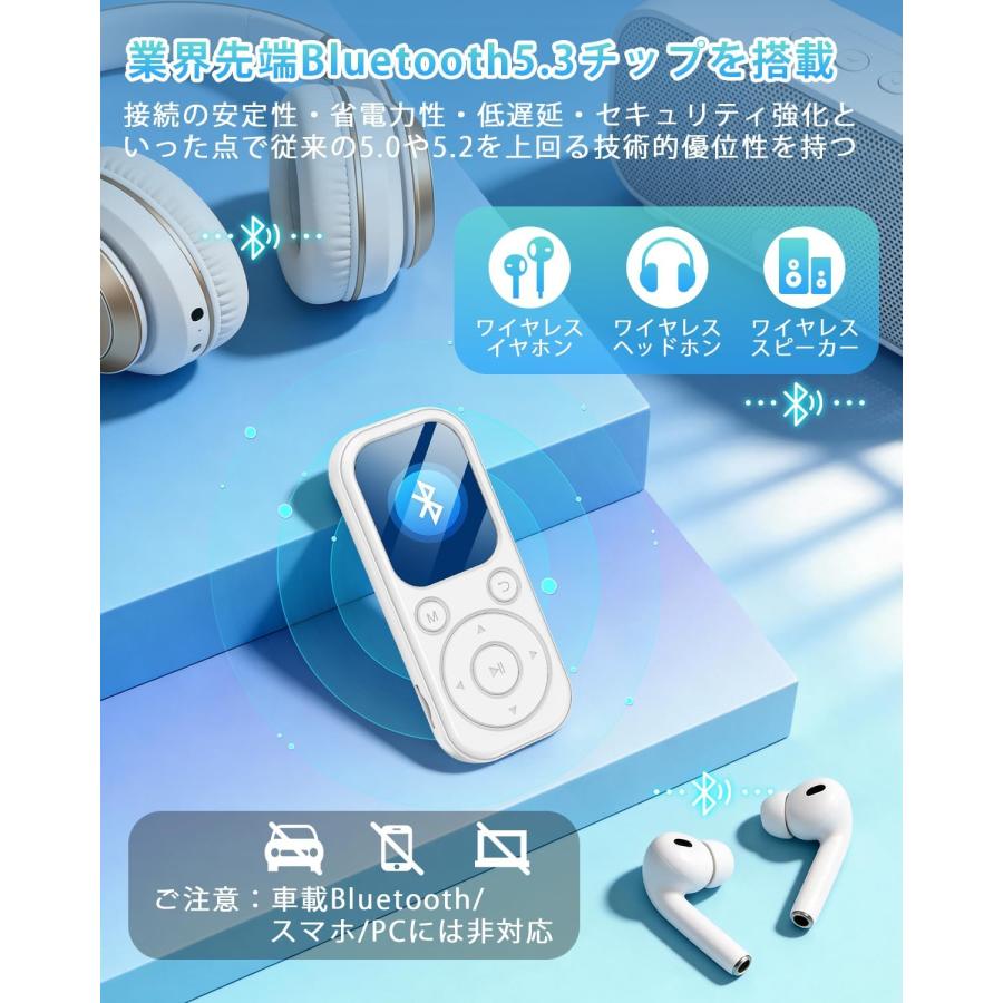 MP3プレーヤー Bluetooth5.3 32GB 最大128GB拡張可能 HIFIロスレス 多