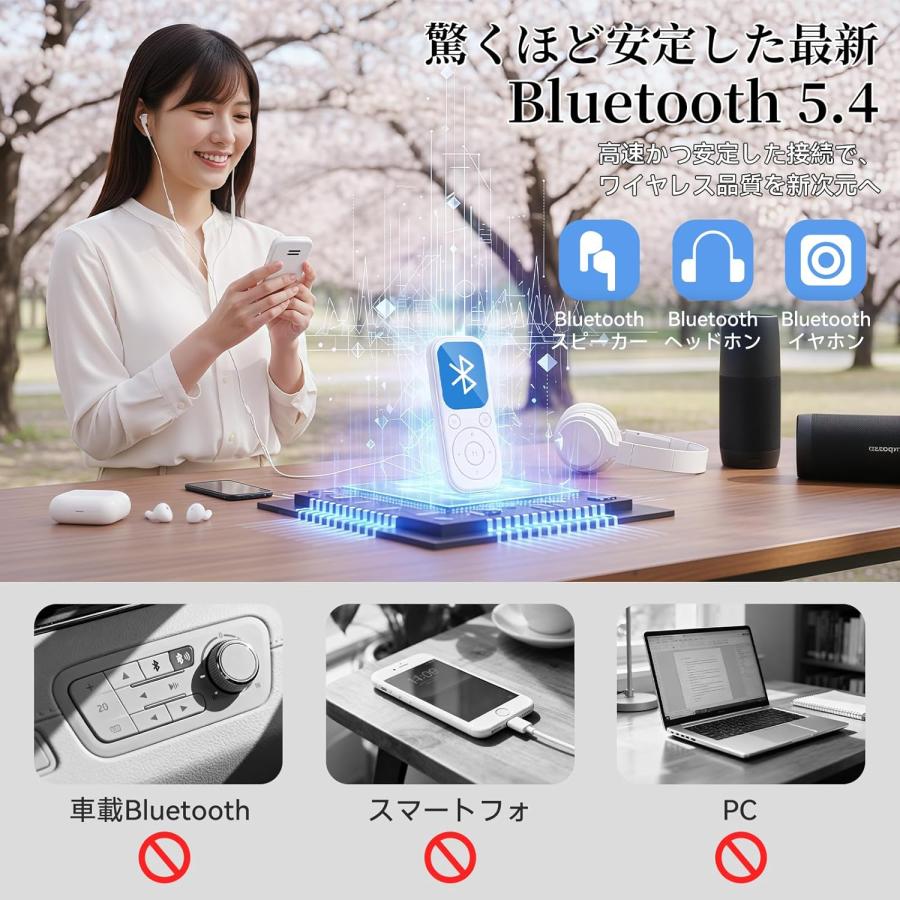 MP3プレーヤー Bluetooth5.4 64GB 最大128GB拡張可能 HIFI音質