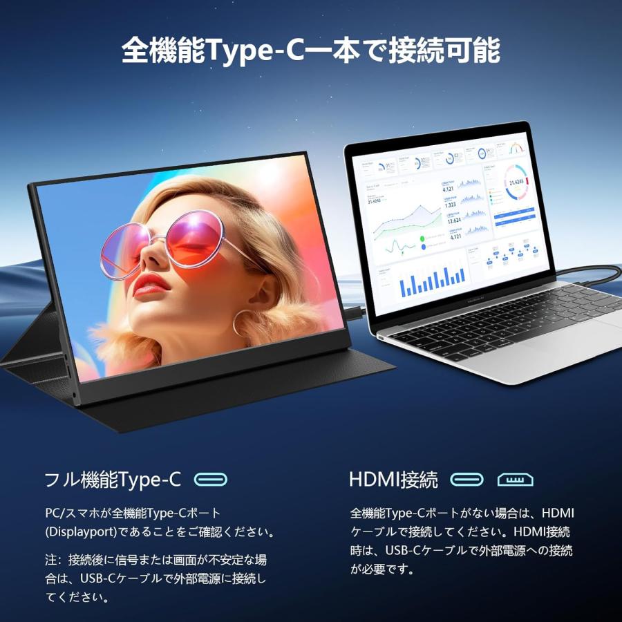 モバイルモニター 15.6インチ ポータブルモニター IPS液晶パネル 非