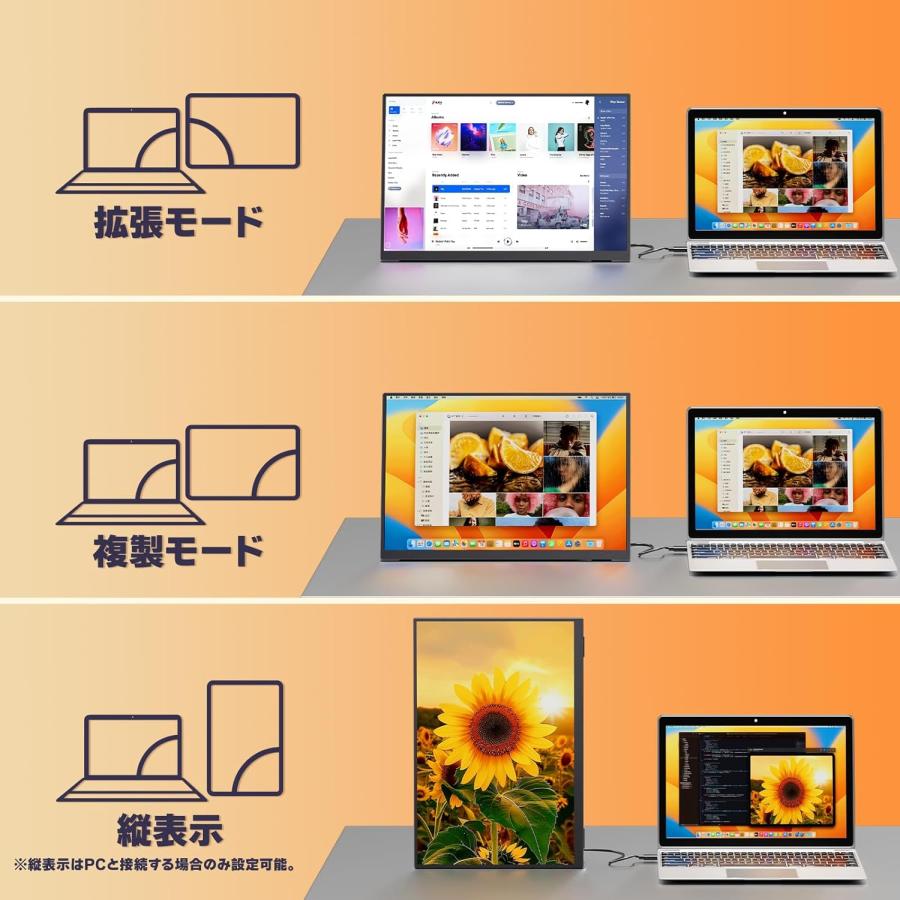 モバイルモニター 13.3インチ 2.5K(2560*1600) 自立型 超軽量606g 100
