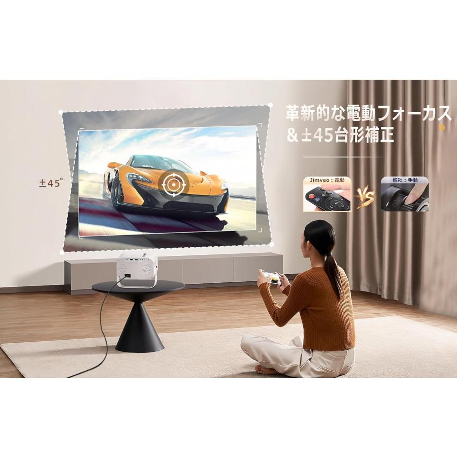 プロジェクター 360°回転可能 16000lm WIFI6 Bluetooth5.2 天井投影