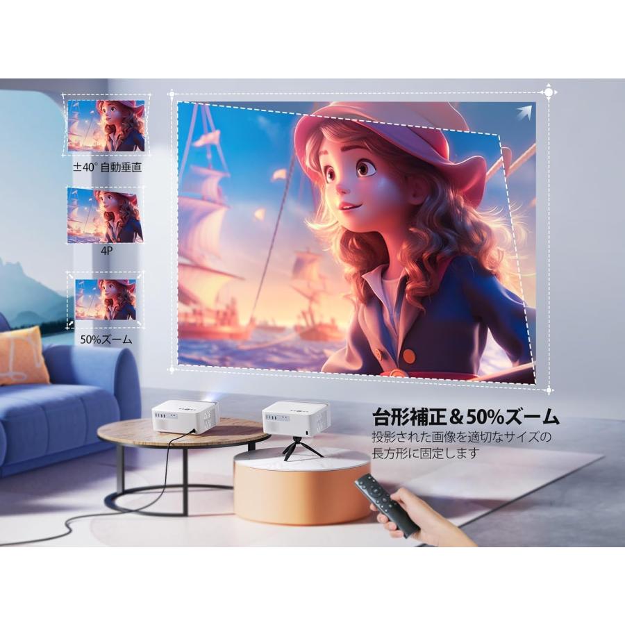 プロジェクター Android TV 搭載 三脚スタンド付き 電動 プロジェクター Android TV 搭載 三脚スタンド付き 電動
