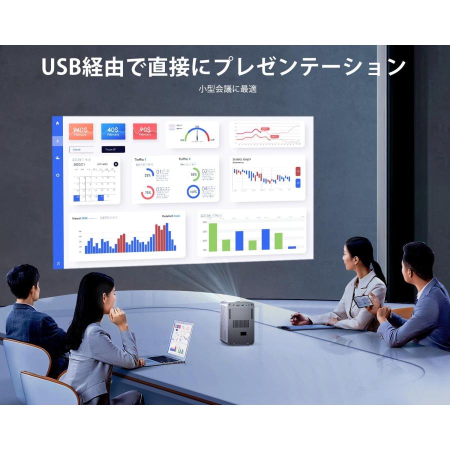 プロジェクター 電動フォーカス 小型 700ANSI 22000ルーメン高輝度