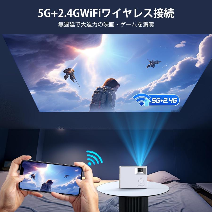 プロジェクター 家庭用 13000LM 1080P 小型 5G WiFi Blueooth5.3