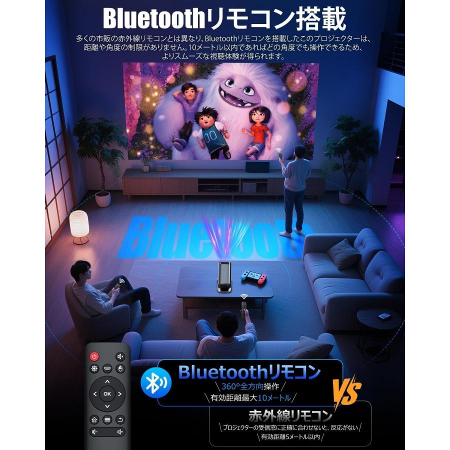 プロジェクター 家庭用【30000LM・Bluetoothリモコン】 プロジェクター 家庭用 30000LM Bluetoothリモコン Android TV12.0搭載