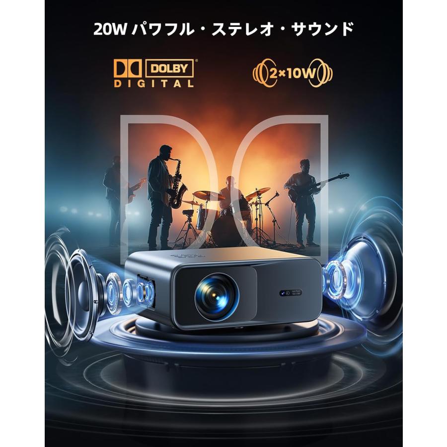 プロジェクター Google TV公式認証 4K対応 AIパーソナライズ 20WDoIby