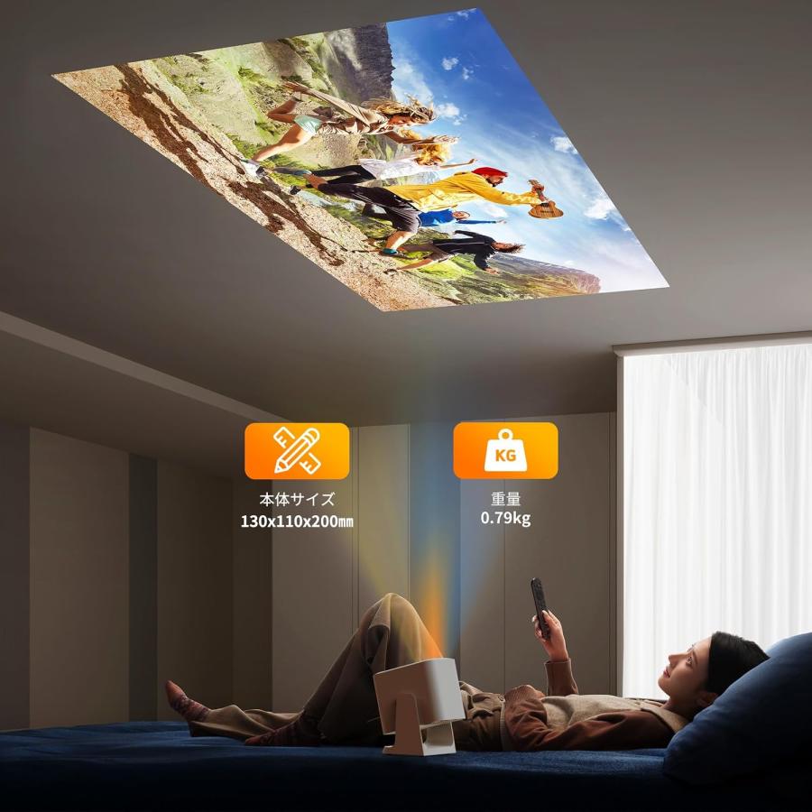 プロジェクター 家庭用 小型 Android TV搭載＆Netflix対応＆790g軽量