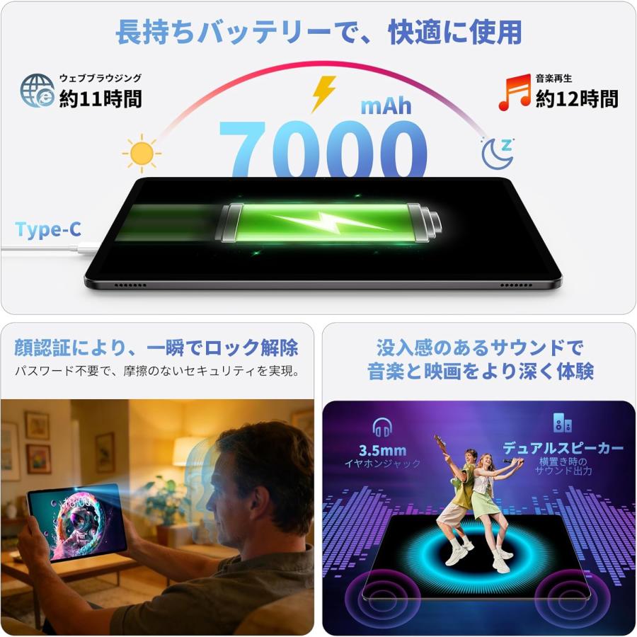 タブレット Android 16 11インチ 90Hz IPS画面 WidevineL1対応 Netflix