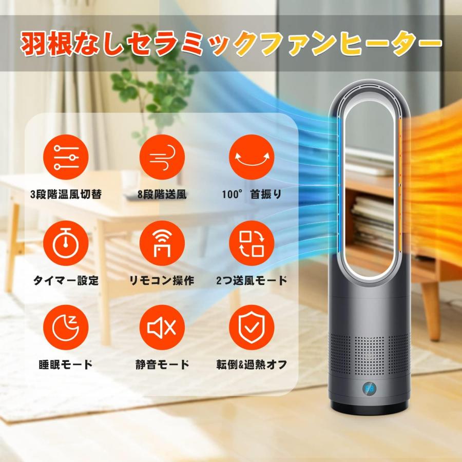 セラミックヒーター 暖房器具 省エネ 電気 ファンヒーター 3段温風＆8