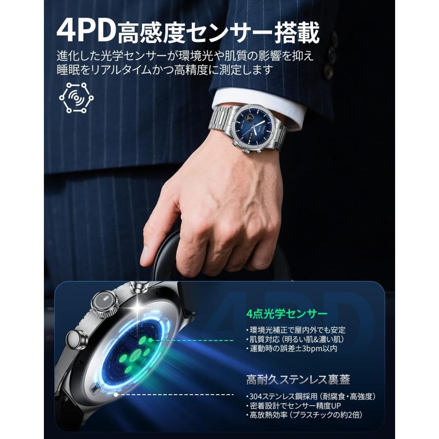 スマートウォッチ スポーツウォッチ Bluetooth通話 1.32インチAMOLED常時表示 腕時計 GPS連携 IP68防水 睡眠管理 smart watch SMW-016 爆買_1