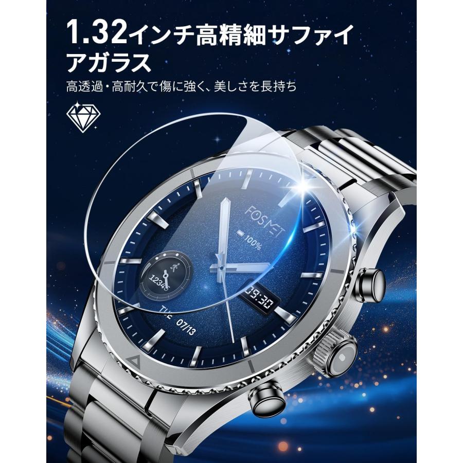 スマートウォッチ スポーツウォッチ Bluetooth通話 1.32インチAMOLED常時表示 腕時計 GPS連携 IP68防水 睡眠管理 smart watch SMW-016 爆買_3