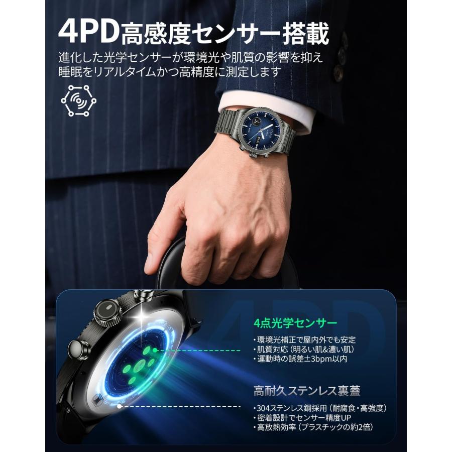 スマートウォッチ スポーツウォッチ Bluetooth通話 1.32インチAMOLED常時表示 腕時計 GPS連携 IP68防水 睡眠管理 smart watch SMW-016a 爆買_1