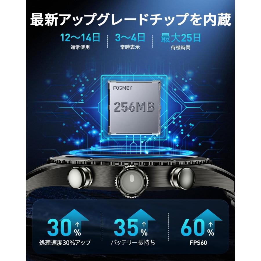 スマートウォッチ スポーツウォッチ Bluetooth通話 1.32インチAMOLED常時表示 腕時計 GPS連携 IP68防水 睡眠管理 smart watch SMW-016a 爆買_2