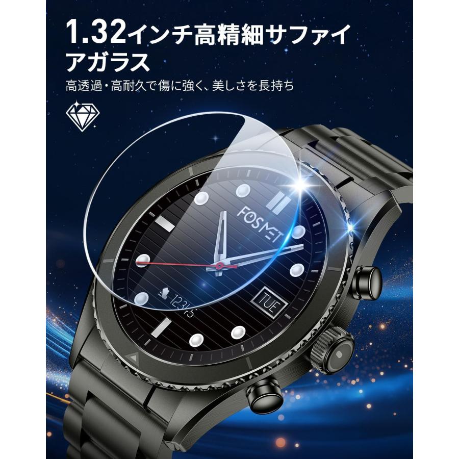 スマートウォッチ スポーツウォッチ Bluetooth通話 1.32インチAMOLED常時表示 腕時計 GPS連携 IP68防水 睡眠管理 smart watch SMW-016a 爆買_3